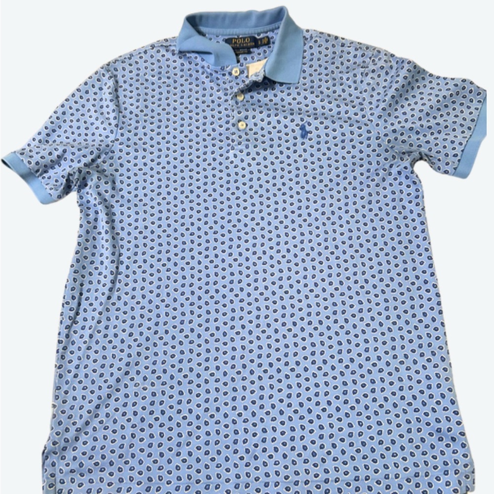 Polo by Ralph Lauren Blue Patterned Men's Shirt